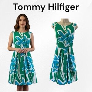 Tommy Hilfiger Cotton Blend Pleated Dress Size 14